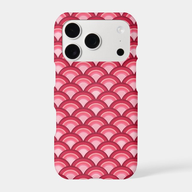 Art Deco wave pattern - red and fuchsia Case-Mate iPhone Case (Back)