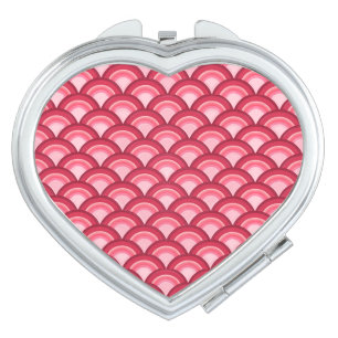 Art Deco wave pattern - red and fuchsia Vanity Mirror