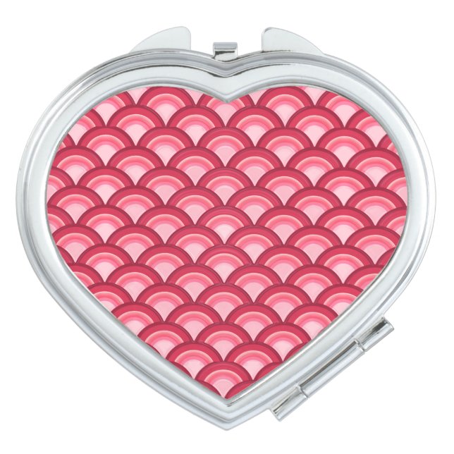 Art Deco wave pattern - red and fuchsia Vanity Mirror (Front)