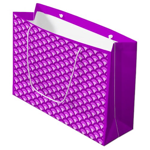 Art Deco wave pattern _ shades of orchid Large Gift Bag
