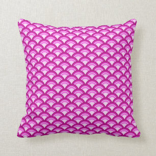 Art Deco wave pattern - shades of orchid Throw Pillow
