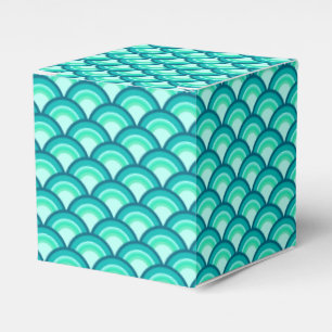Art Deco wave pattern - shades of turquoise Favor Boxes