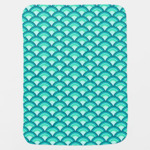 Art Deco wave pattern - shades of turquoise Stroller Blanket