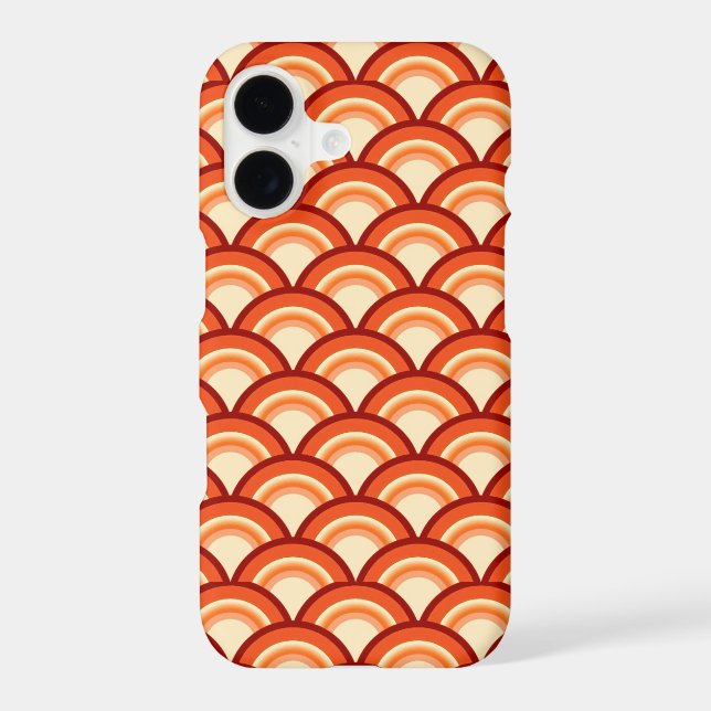 Art Deco wave pattern - tangerine orange Case-Mate iPhone Case (Back)