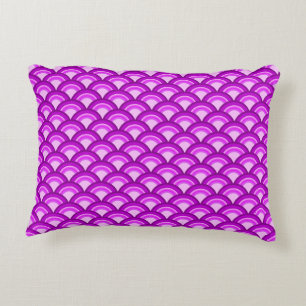 Art Deco wave pattern - violet and orchid Decorative Pillow