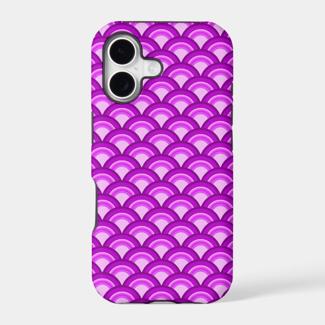 Art Deco wave pattern - violet and orchid Iphone Case (Back)