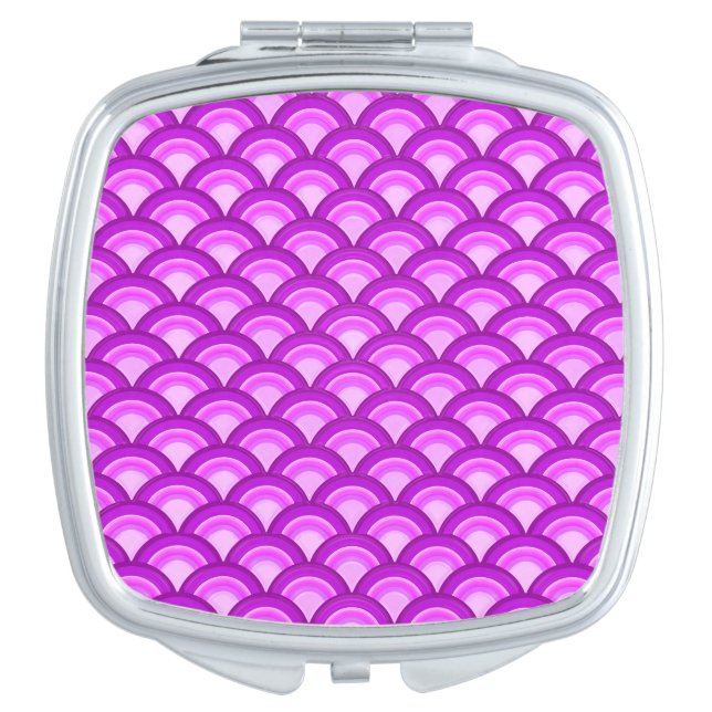 Art Deco wave pattern - violet and orchid Mirror For Makeup (Front)