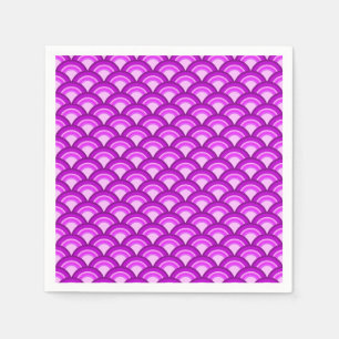 Art Deco wave pattern - violet and orchid Paper Napkins