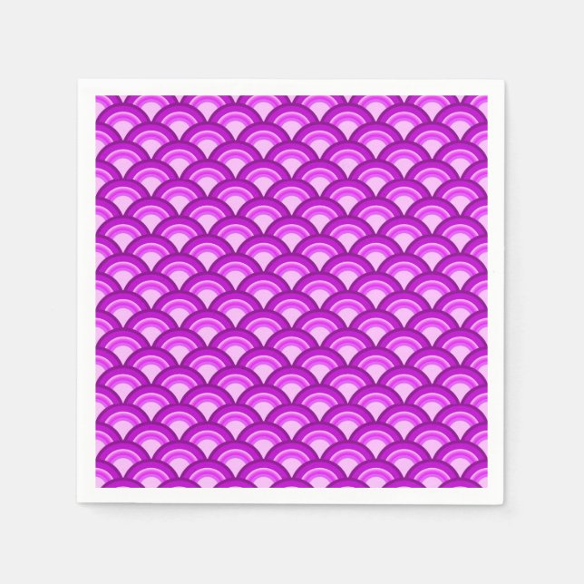 Art Deco wave pattern - violet and orchid Paper Napkins (Front)