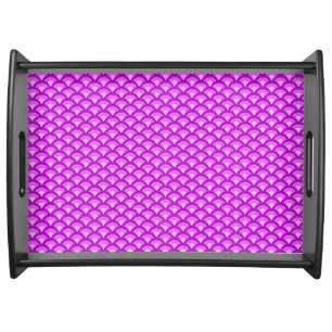 Art Deco wave pattern - violet and orchid Serving Tray