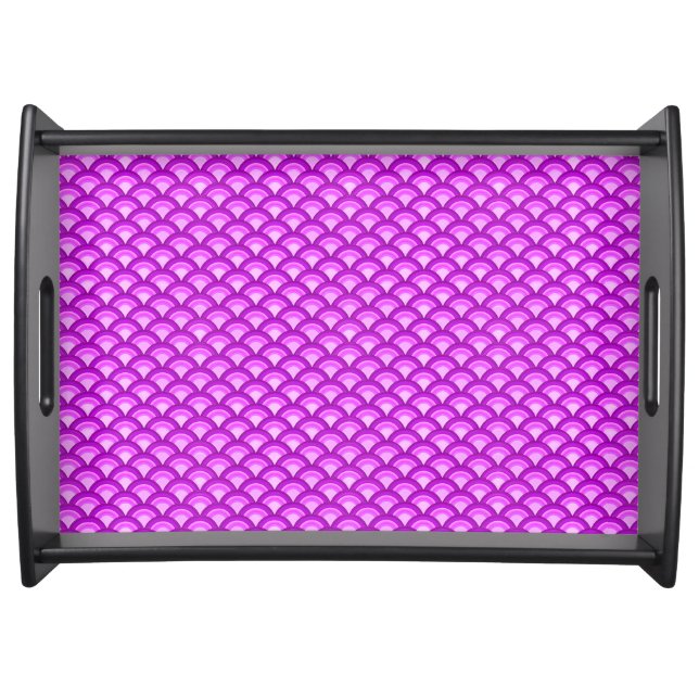 Art Deco wave pattern - violet and orchid Serving Tray (Front)