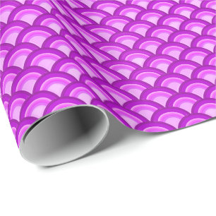 Art Deco wave pattern - violet and orchid Wrapping Paper