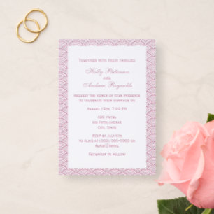 Art Deco Waves Japanese Seigaiha Wedding Letterpress Photo Cards