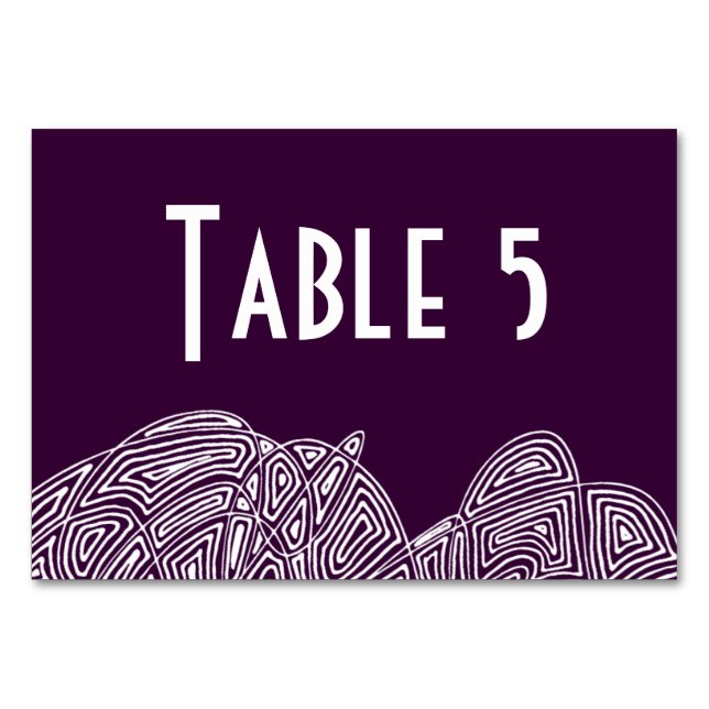 Art Deco Waves Table Number (Front)