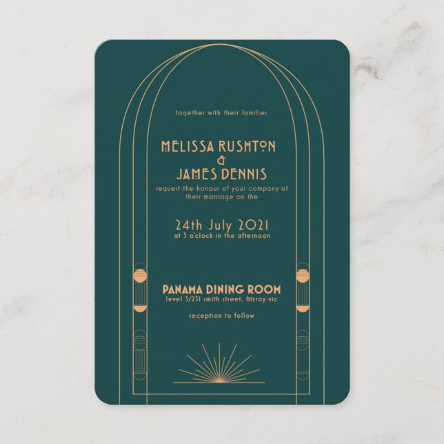 Art Deco Weddin Invitation (Front)