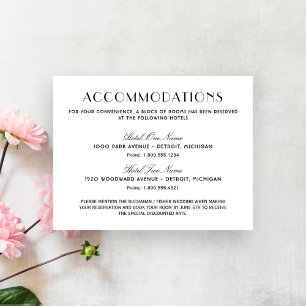 Art Deco Wedding Accommodations Dual Hotel Enclosure Card