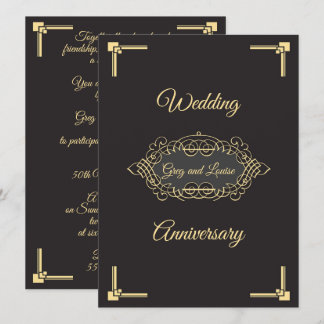 Art Deco Wedding Anniversary Celebration Invitation