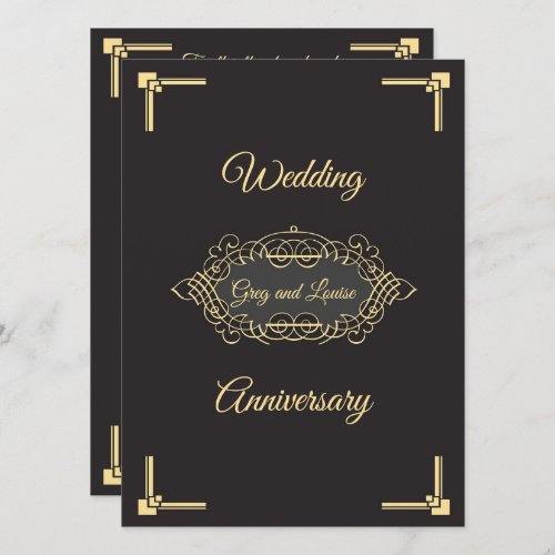 Art Deco Wedding Anniversary Celebration Invitation