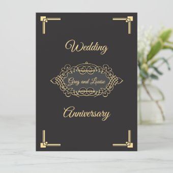 Art Deco Wedding Anniversary Celebration Invitation | Zazzle