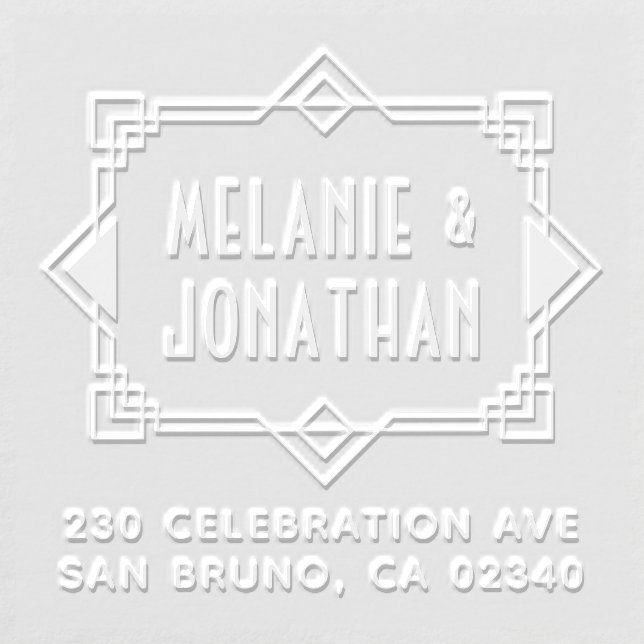 Art Deco Wedding Border Return Address Embosser (Design)