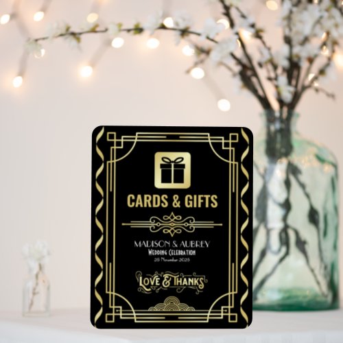 Art Deco Wedding Cards  Gifts Gold Black Party Foam Board