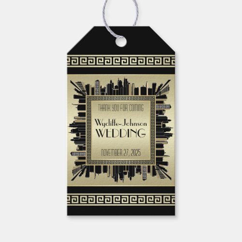 Art Deco Wedding Champagne Gold Gatsby Glamour Gift Tags