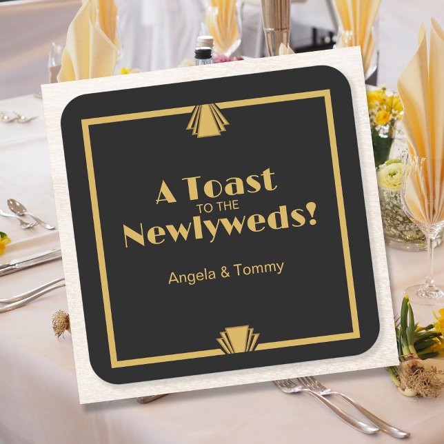 Art Deco Wedding Coasters | Personalised Gatsby (Creator Uploaded)