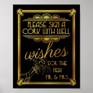 art deco wedding, cork, well wishes, gatsby poster