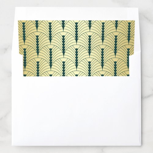 Art Deco Wedding Elegant Gold Green Great Gatsby Envelope Liner