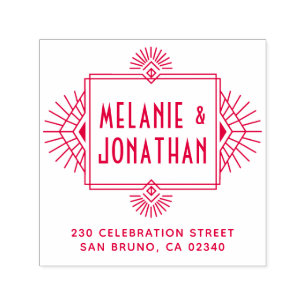 Art Deco Wedding Frame Return Address Self-inking Stamp