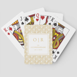 Art Deco Wedding Game Monogram Playing Cards