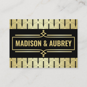 Art Deco Wedding Gold Black Gatsby Direction Map Enclosure Card