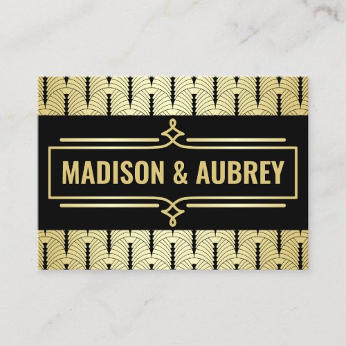 Art Deco Wedding Gold Black Gatsby Direction Map Enclosure Card