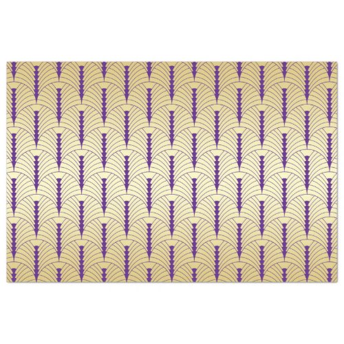Art Deco Wedding Gold Purple Palmetto Pattern Tissue Paper