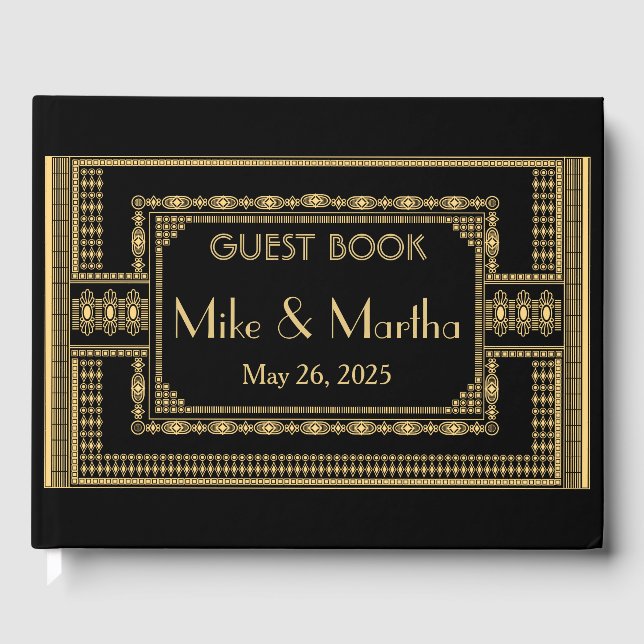 Art Deco Wedding Guest Book (Front)