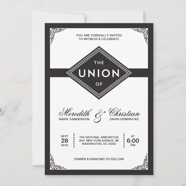 Art Deco Wedding Invitation (Front)