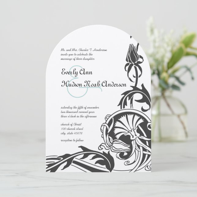 Art Deco Wedding Invitation (Standing Front)