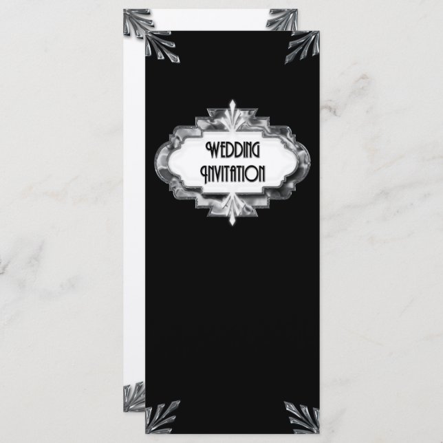 Art Deco Wedding Invitation (Front/Back)