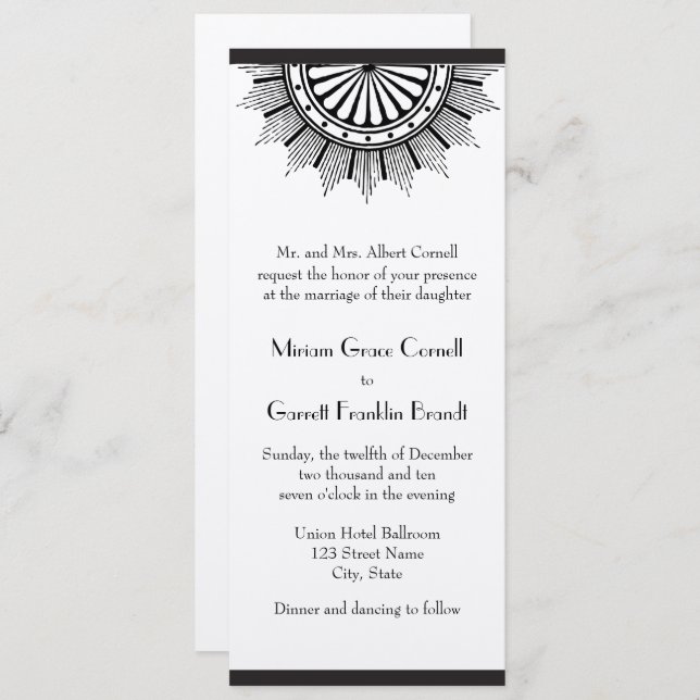 Art Deco Wedding Invitation (Front/Back)