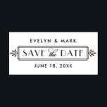 Art Deco Wedding Monogram Save the Date Rubber Stamp<br><div class="desc">Announce your wedding in style with this vintage Art Deco inspired save the date stamp that features a decorative frame design,  vintage style fonts,  and custom text that can be personalized with the bride and groom names and wedding date.</div>