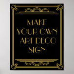 Art Deco Wedding Or Party Sign Make Your Own at Zazzle