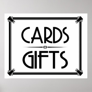 Art Deco WEDDING PARTY CARDS & GIFTS SIGN