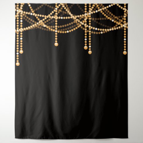 Art Deco Wedding Photo Backdrop Gold String Lights