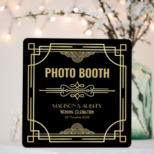 Art Deco Wedding Photo Booth Gold Black Party Foam Board