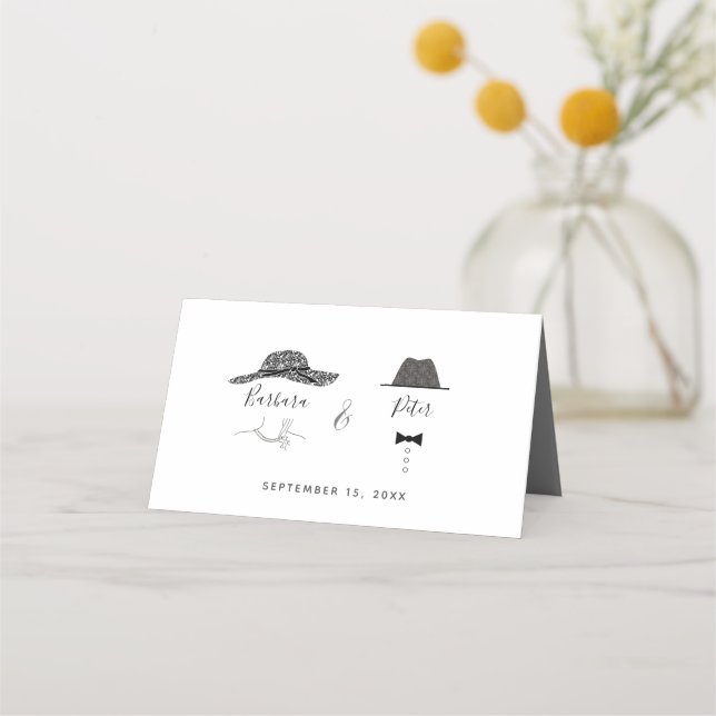 Art Deco Wedding Place Card (Back)