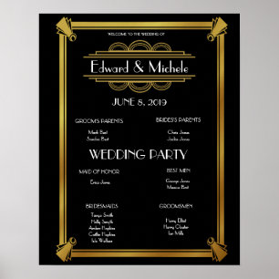 Art Deco Wedding planner seating chart