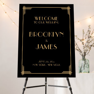 Art Deco Wedding Reception Sign 24x32