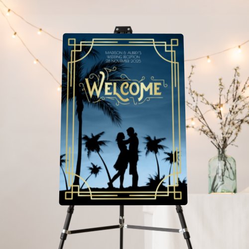 Art Deco Wedding Reception Welcome Add Your Photo Foam Board