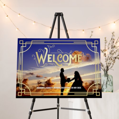 Art Deco Wedding Reception Welcome Add Your Photo Foam Board