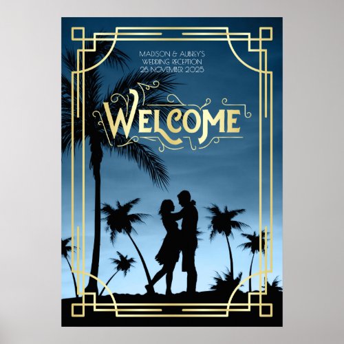 Art Deco Wedding Reception Your Photo Welcome Sign